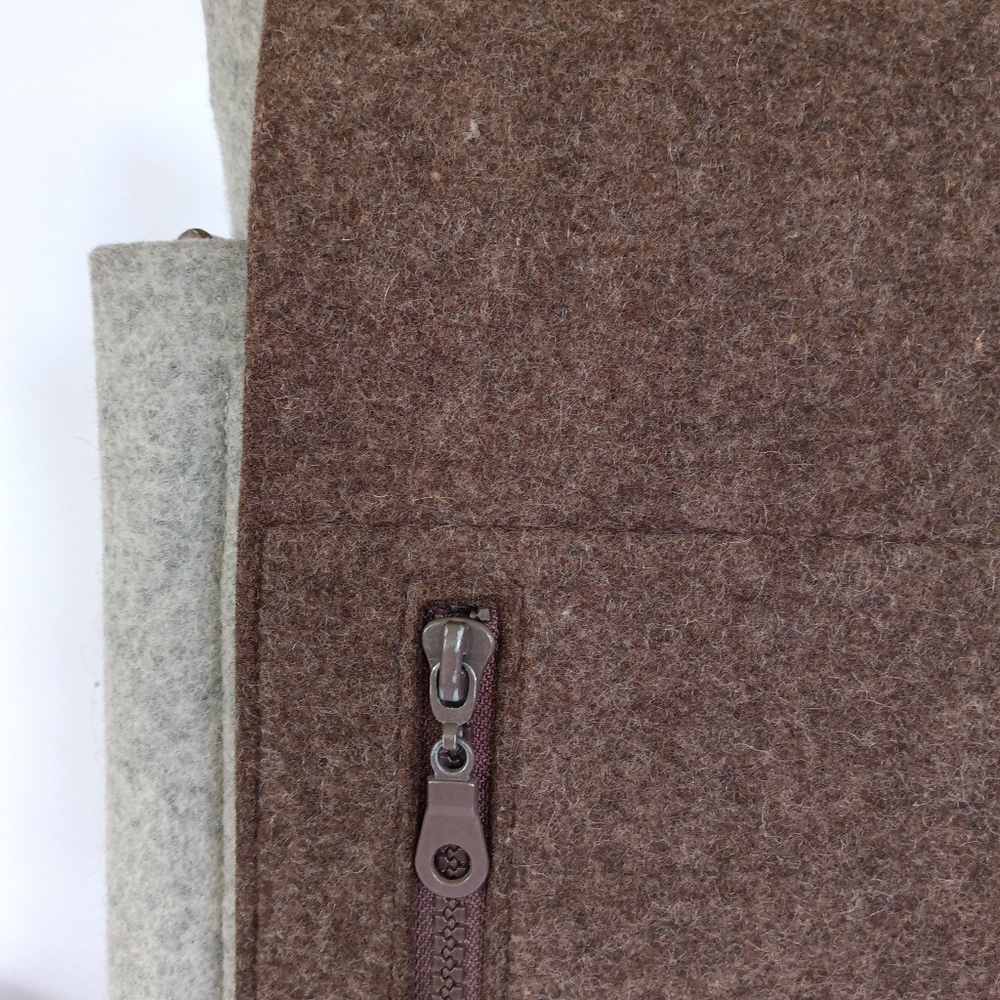 Graf Lantz Merino Wool Felt Messenger Bag - Grey & Brown - Picture 6 of 15